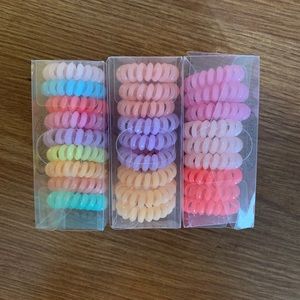Multi color Telephone cord hair tie